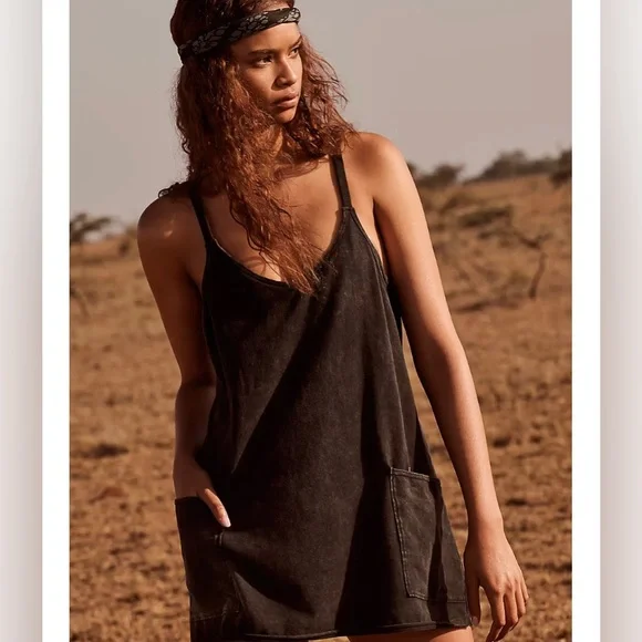 free people black linen mini dress Beachside Cotton-Linen Mini Dress by free-est at Free People in Pink, Size: L